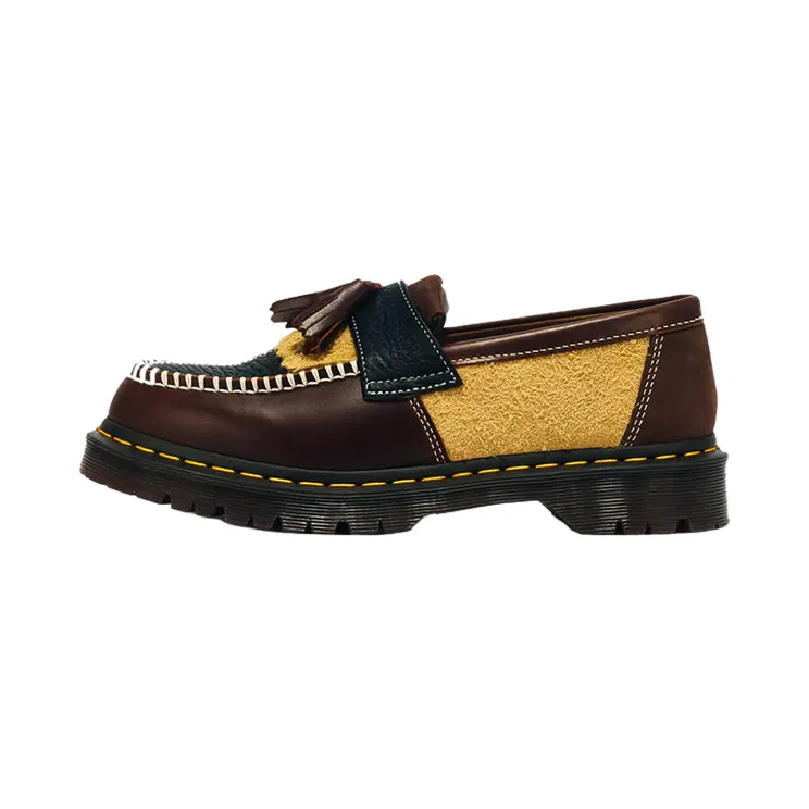 Dr Martens Adrian PWRK Patchwork Loafers “Butterscotch Dark Brown” (43585960)