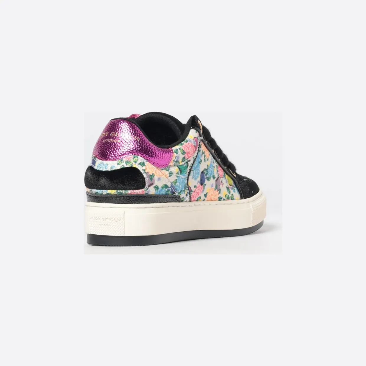 Kurt Geiger Floral Print Canvas and Suede Sneakers Black (9564305339BLACKCOMB) (2)