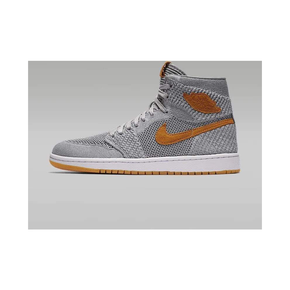Air Jordan Nike AJ I 1 Retro High Flyknit Wolf Grey (2017) (919704-025)