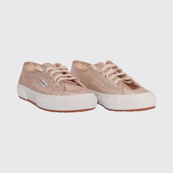 SUPERGA 2750-Cotu Classic Boy’s Lamé Low-Top Sneakers with Rubber Sole Pink (S002J20941)