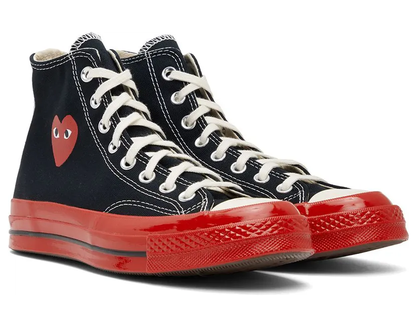 Comme des Garçons Play Black & Red Converse Edition Chuck 70 Sneakers (K124) (4)