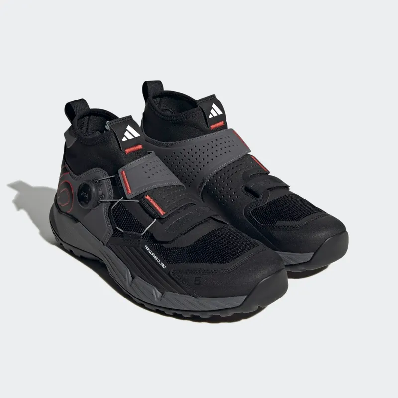 Adidas 5.10 TRAILCROSS PRO CLIP-IN MOUNTAIN BIKING SHOES Grey Five / Core Black / Red (HP9935)