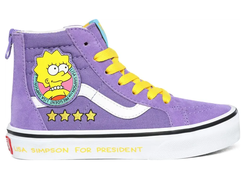 VANS The Simpsons X Vans Lisa 4 Prez Sk8-hi Zip Kinderschoenen Paars (VN0A4BUX17G)