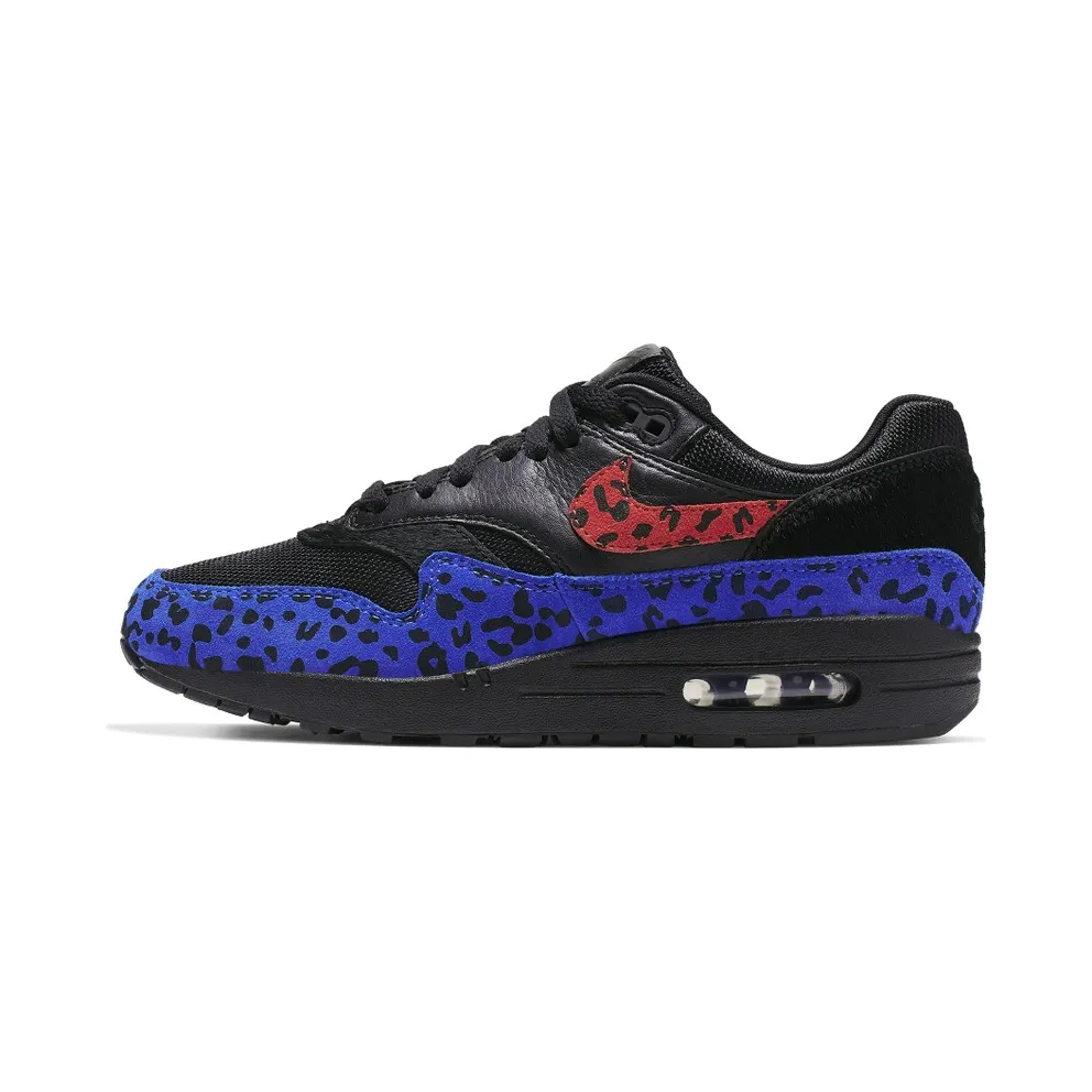 Nike Air Max 1 Black Leopard (W) Black/Red-Royal (BV1977-001)