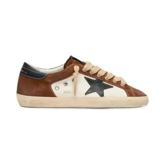 Golden Goose Super-Star und Wildleder mit Lederstern “White” (GMF00103F008540)