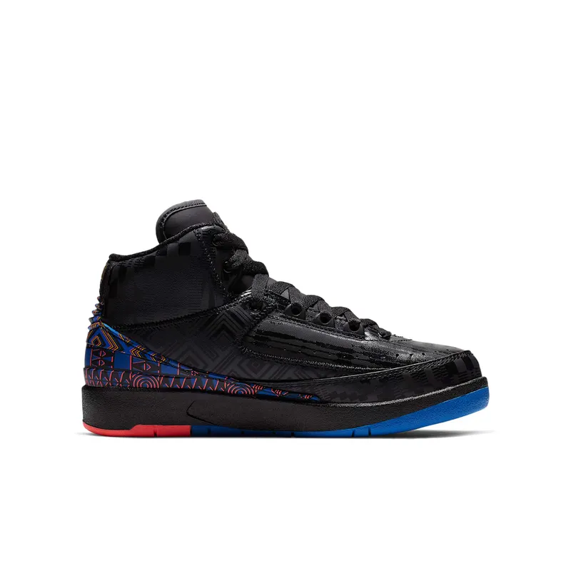 Jordan 2 Retro Black History Month 2019 (GS) Black/Metallic Gold-Black-Hyper Cobalt (CI2972-007)