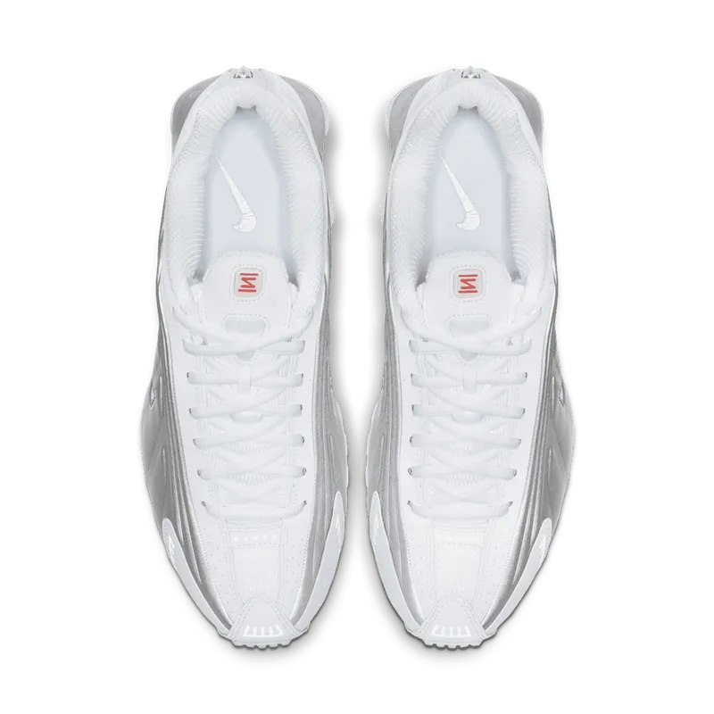 Nike Shox R4 White Metallic Silver White/Metallic Silver-Bright Crimson-Metallic Silver (104265-131)