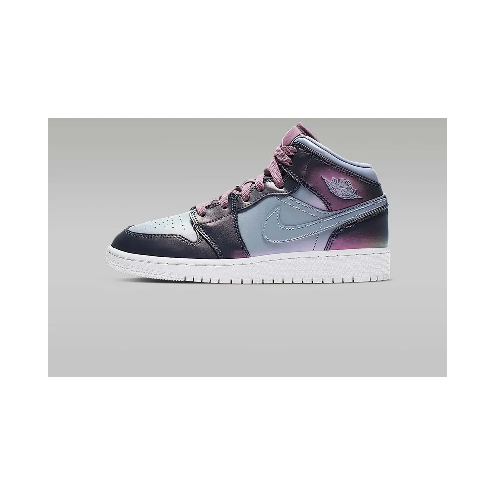 Jordan 1 Mid Monsoon Blue (GS) Monsoon Blue/Purple Rise-Violet Dust-White-Melon Tint (AV5174-400)