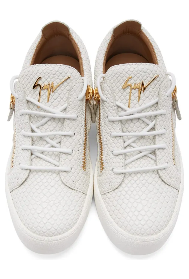 Giuseppe Zanotti White Croc May London Gigas Sneakers (RU70000 77649) (5)
