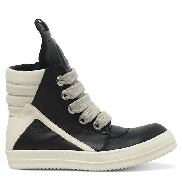 Rick Owens Concordians Jumbo Laced Geobasket Black Milk (RU02E1898 LCOW2 911)