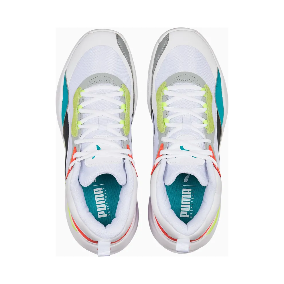 Puma Playmaker Pro Basketball Shoes White/Pink/Red (377572-02)