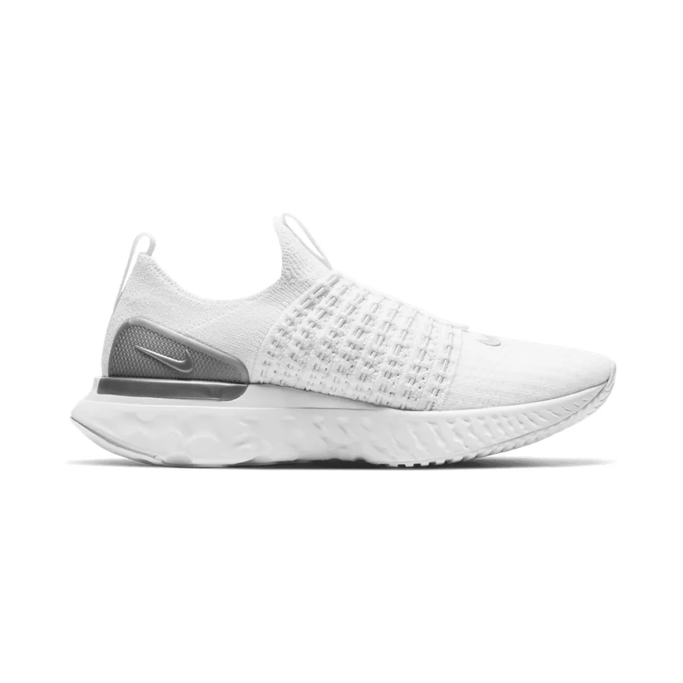 Nike React Phantom Run Flyknit 2 White Pure Platinum (W) White/White-Pure Platinum-Metallic Silver (CJ0280-100)
