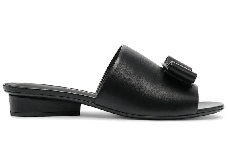 Ferragamo Double Bow Mule Sandals Black (01A508741889)