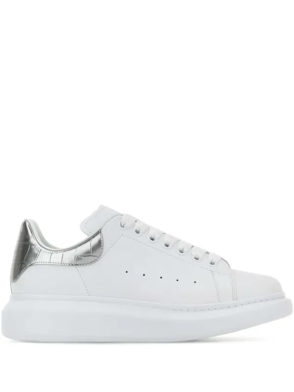 Alexander McQueen Oversized leren with krokodil-reliëf – White (553770WIAH0)