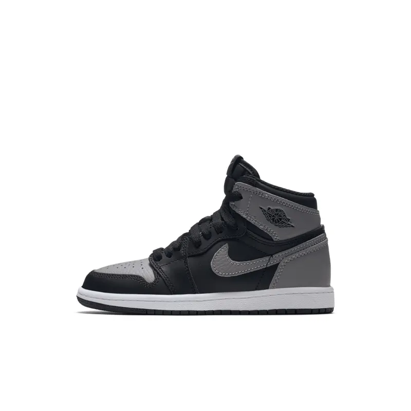 Jordan 1 Retro High Shadow 2018 (PS) Black/Shadow Grey-White (AQ2664-013)