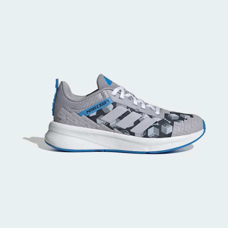 adidas Minecraft Fortarun 4.0 Shoes Junior “Glory Grey / Glory Grey / Lucid Ray Blue” (JR1933)