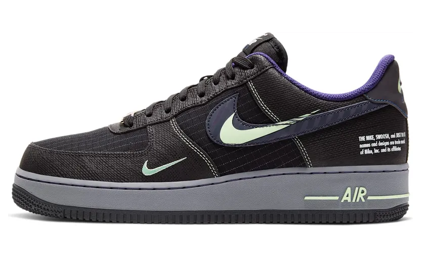 Nike Air Force 1 Low ‘Future Swoosh’ Black/Cool Grey/Vapor Green/Racer Blue (CT1621-001)