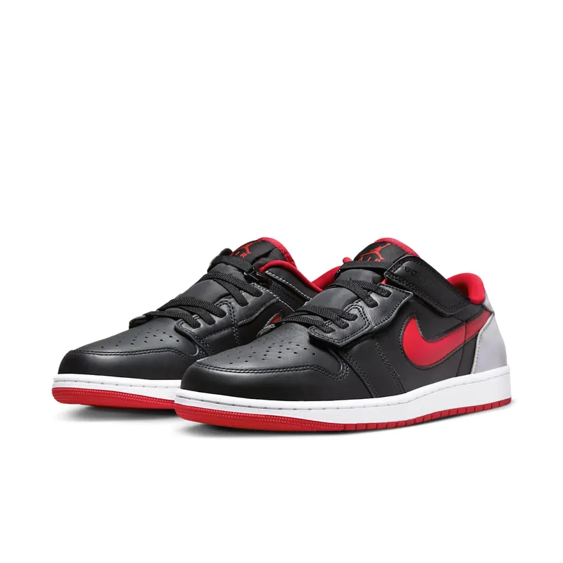 Jordan 1 Low FlyEase Black Cement Grey White Fire Red (DM1206-006)