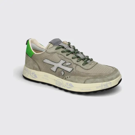 Premiata Nous Suede and Mesh Sneakers Green (NOUS8062)