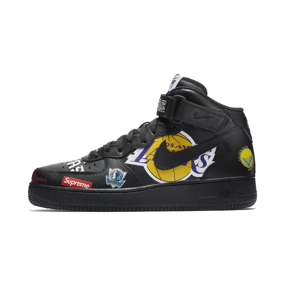Nike x Supreme x NBA Air Force 1 Mid Black (AQ8017-001)