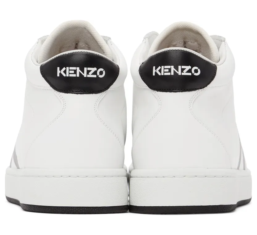 Kenzo White K-Logo Kourt High Sneakers (FB65SN370L50) (4)