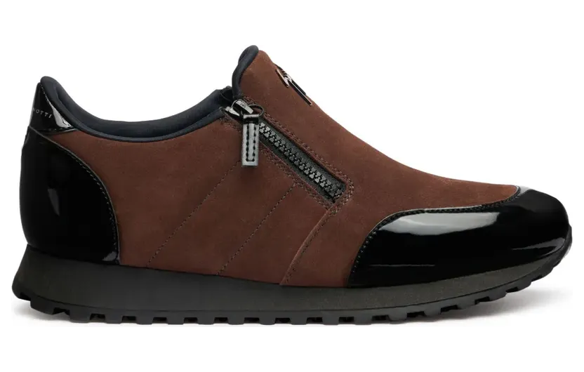 Giuseppe Zanotti Ilde Run Sneakers mit doppeltem Reißverschluss – Braun (IU10058K18)