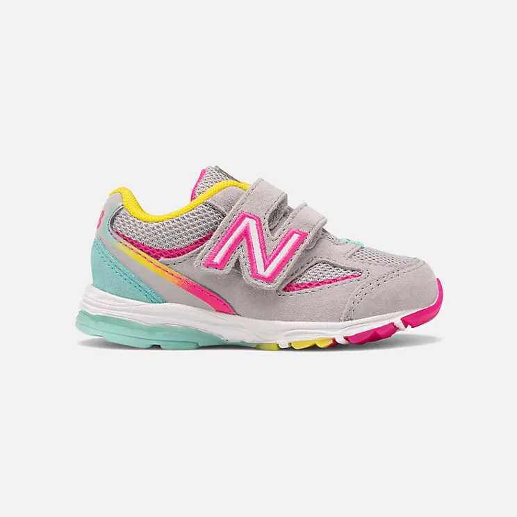 New Balance Baby Grey & Pink 888v2 Sneakers (IO888GR2)