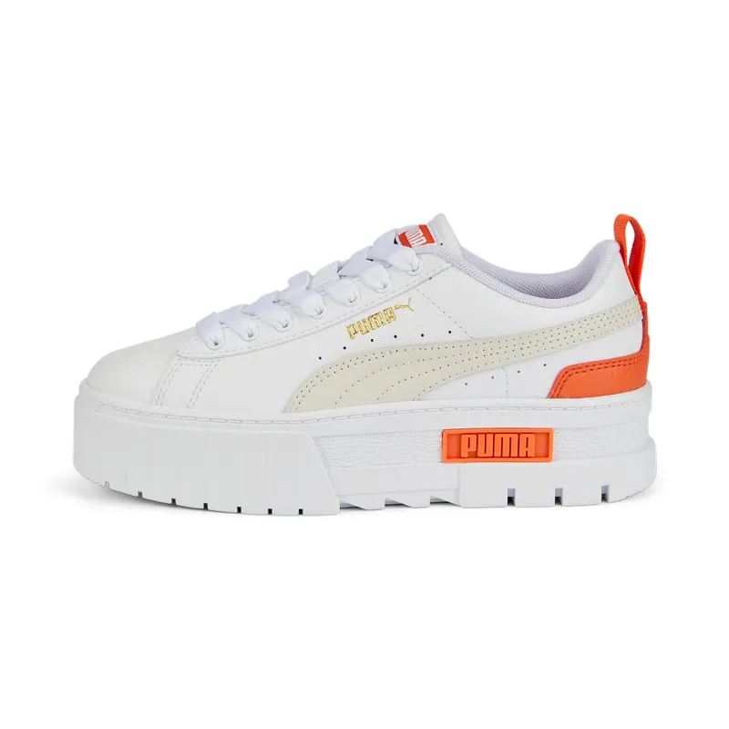 PUMA Mayze Leather Youth White/Vaporous Gray (384527-06)