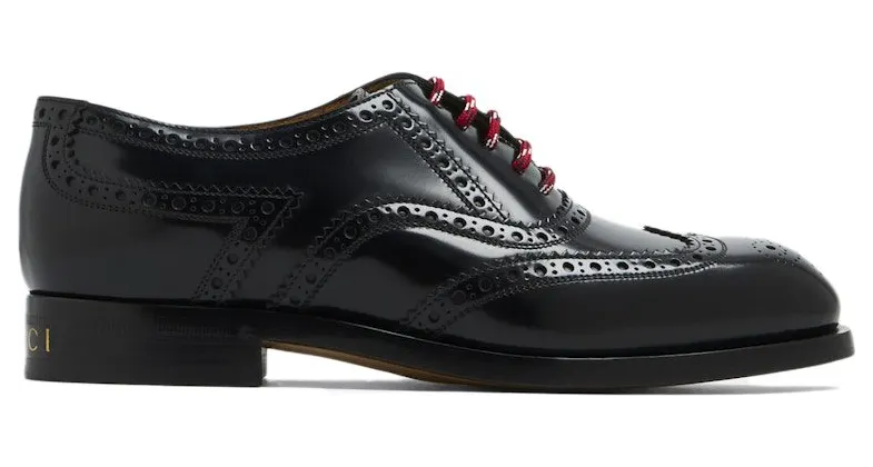 Gucci Lace Up Shoes Black Red (723694 DS800 1000)