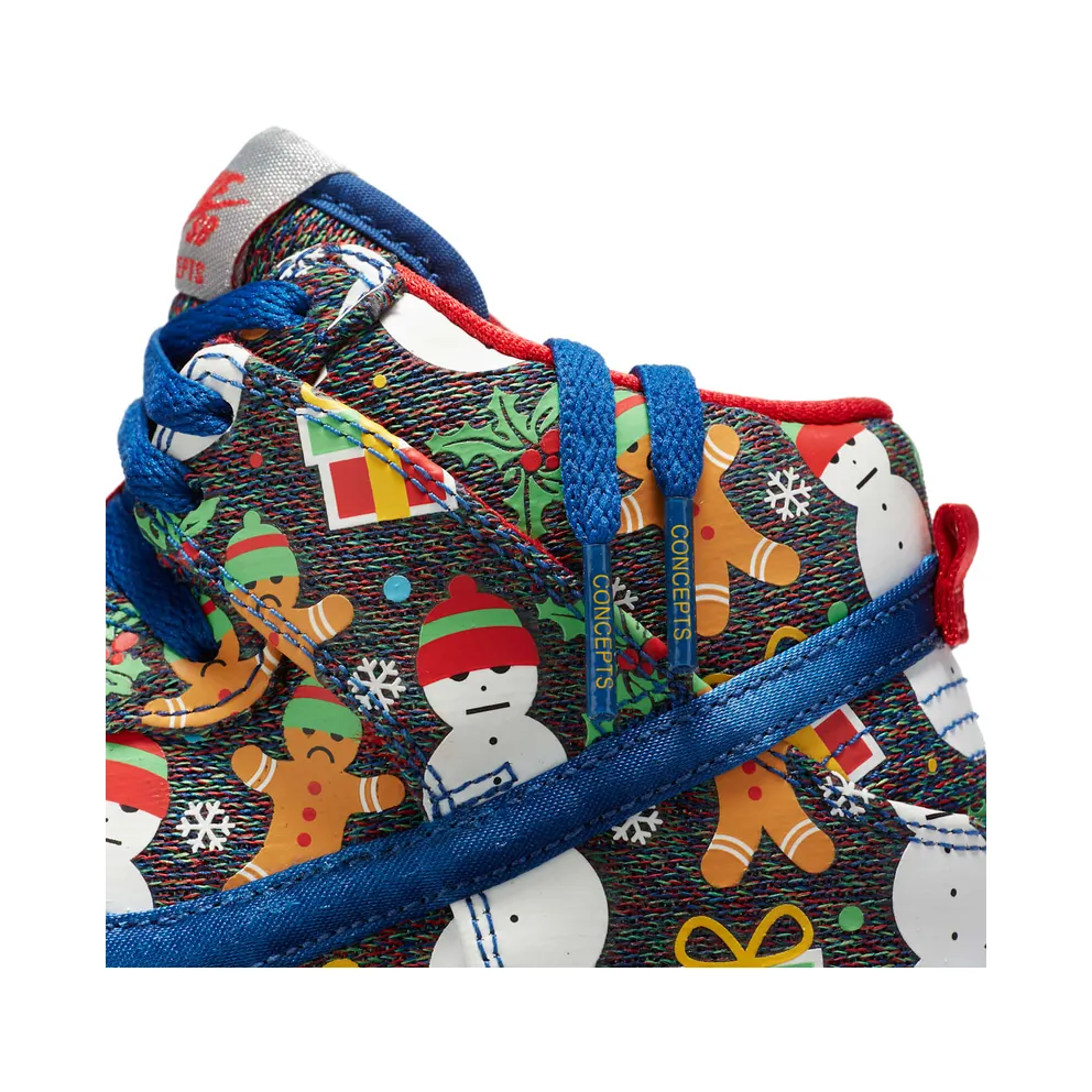 Nike SB Dunk High Concepts Ugly Christmas Sweater 2017 (PS) Blue Ribbon/Blue Ribbon-Atom Red (AO1557-446)