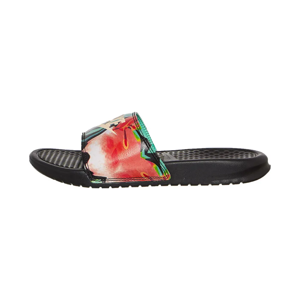 Nike Benassi JDI “Black / Green Glow / Crimson Tint” (618919-019)