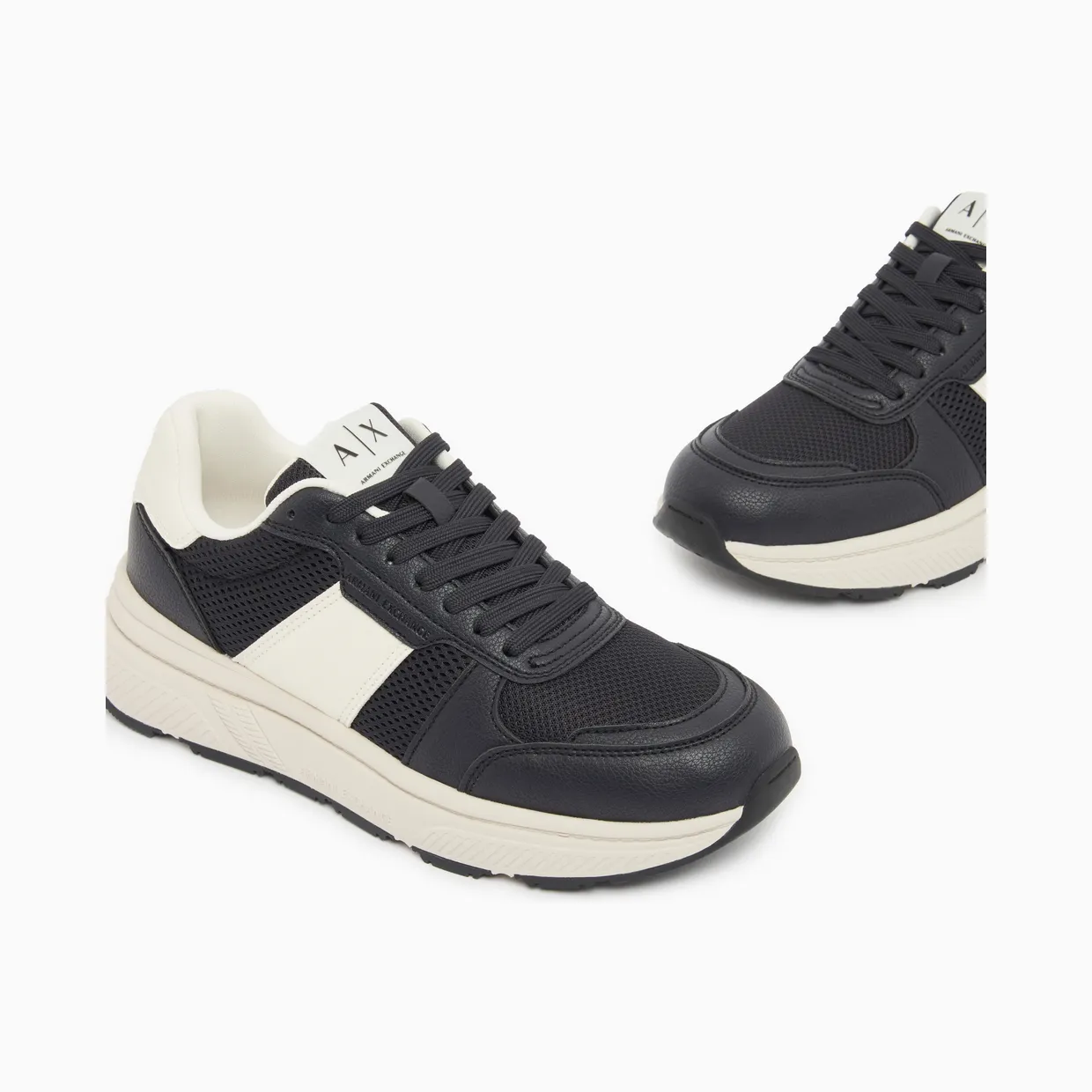 Armani Urban Minimal Sneakers In Synthetic Leather And Mesh (XM002634-AF17352-MB502) (4)