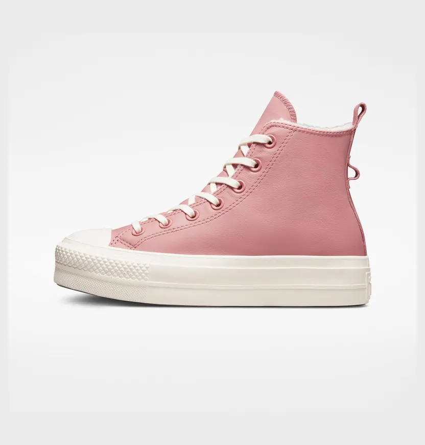 Converse Chuck Taylor All Star Lift Platform Lined Leather Rusk Pink/egret/egret