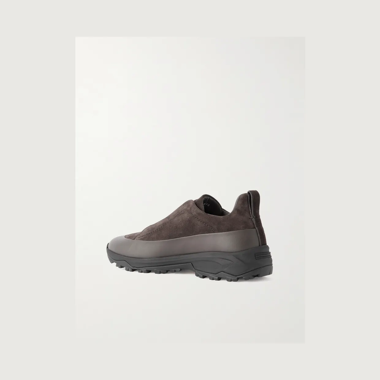 Zegna Triple Stitch™ Monte Rubber-Trimmed Suede Slip-On Sneakers Dark brown (LHNEL) (4)