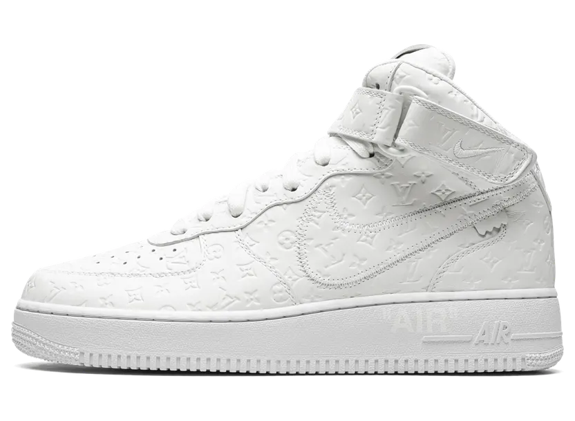 Nike Louis Vuitton Air Force 1 Mid “Virgil Abloh – White/White” (1A9V90)