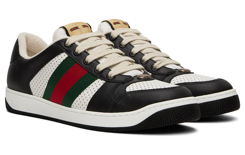 Gucci Black & White Screener Sneakers (546163 AAA4S) (4)