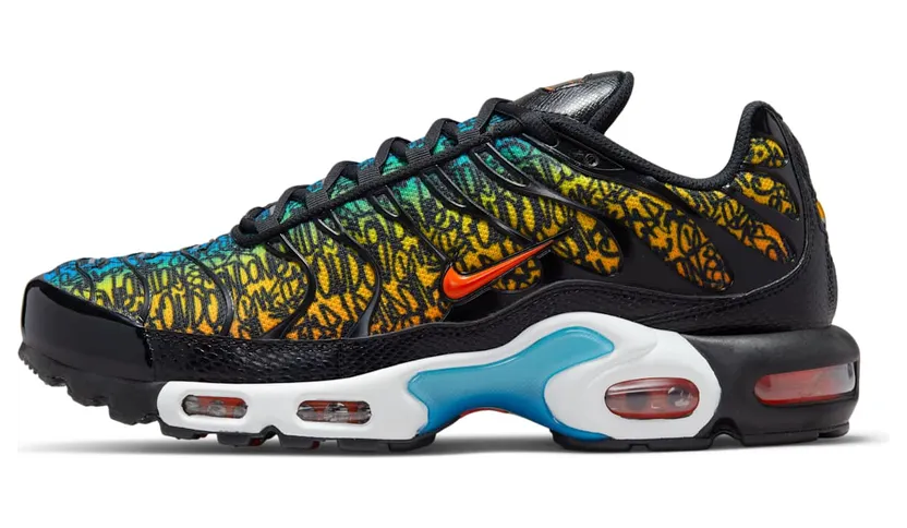 Nike TN Air Max Plus Graffiti – “Black / Photo Blue / Tour Yellow / Team Orange” (DX2665-001)