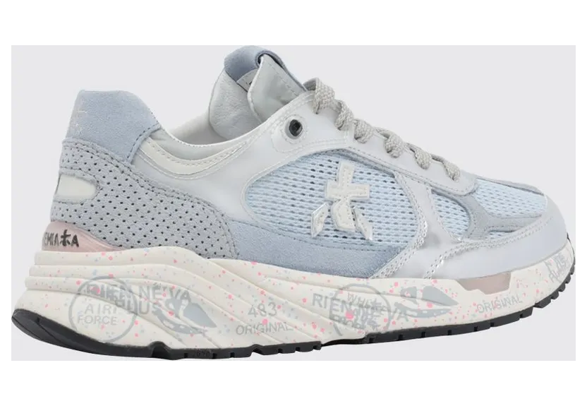Premiata Mased Laminated Leather and Nylon Sneakers Blue (MASED8205) (2)
