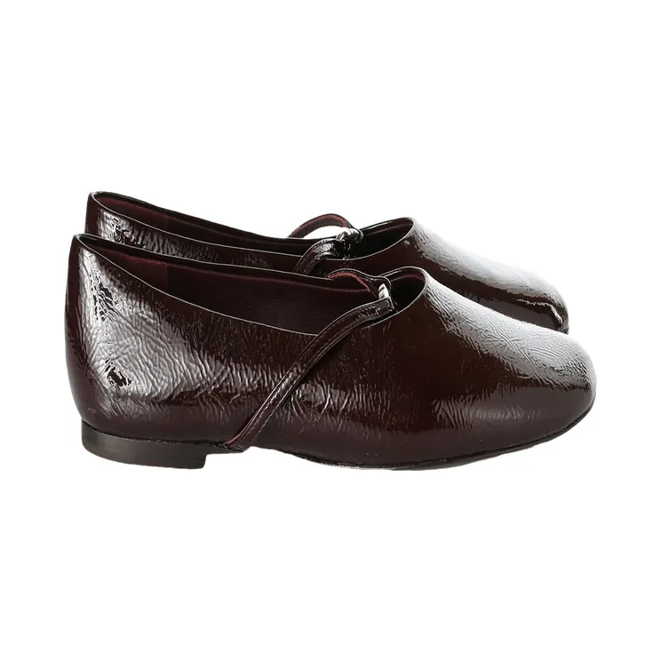 Tory Burch Gemini Link Mary Jane Ballet “PLUM/SILVER” (178209-500)