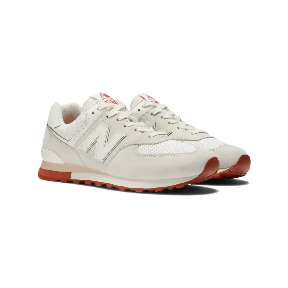 New Balance New Balance Unisex 574 White/Brown (ML574BS2)
