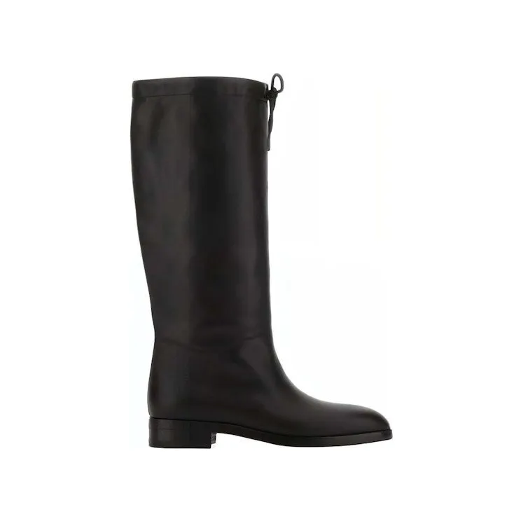 Gucci Drawstring Knee High Boots Black Beige (719823 AAA5Q 1078)