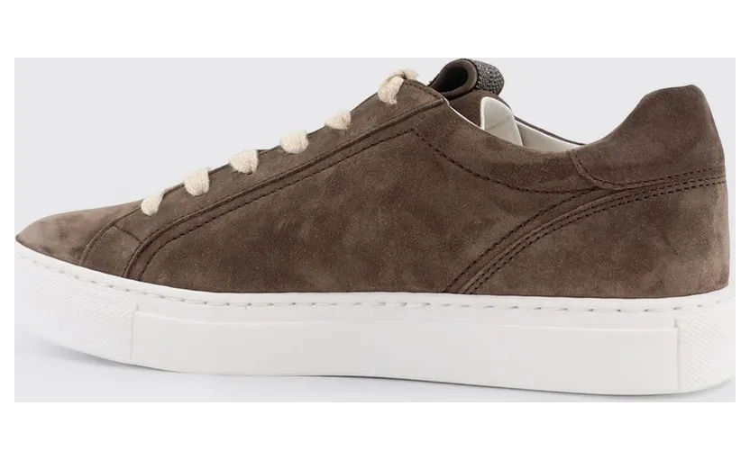 Brunello cucinelli Suede Sneakers with Monile Mud (MZSFG2525C8769) (2)