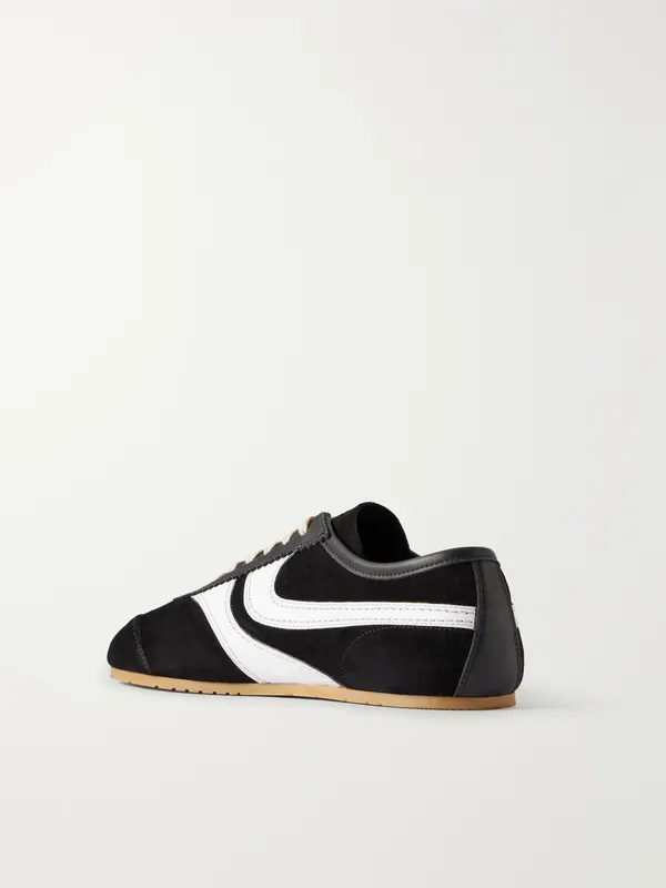 Dries Van Noten Leather-Trimmed Suede Sneakers Black (262-021700-0133) (4)