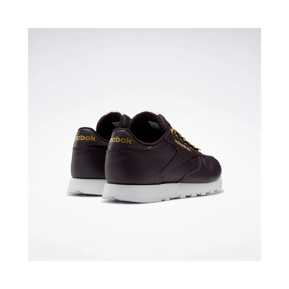 Reebok Classic Leather Shoes Midnight Shadow / Matte Gold / White