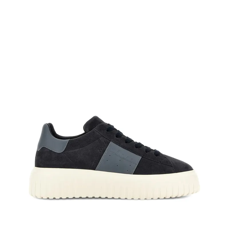 Hogan H-Stripes Suede Panelled “Blue/Grey” (HXM6450O7TU HO783O)
