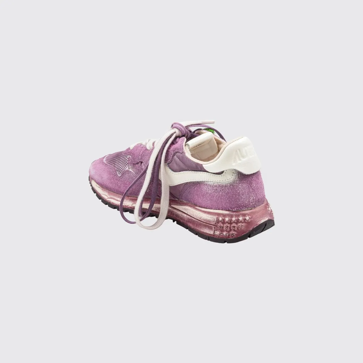 Autry Reelwind Super Vintage Bicolor Low-Top Sneakers in Suede and Mesh Pink (WVLWYG05)