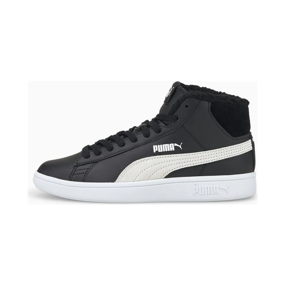 Puma Smash V2 Mid Fur White/Black (366895-02)