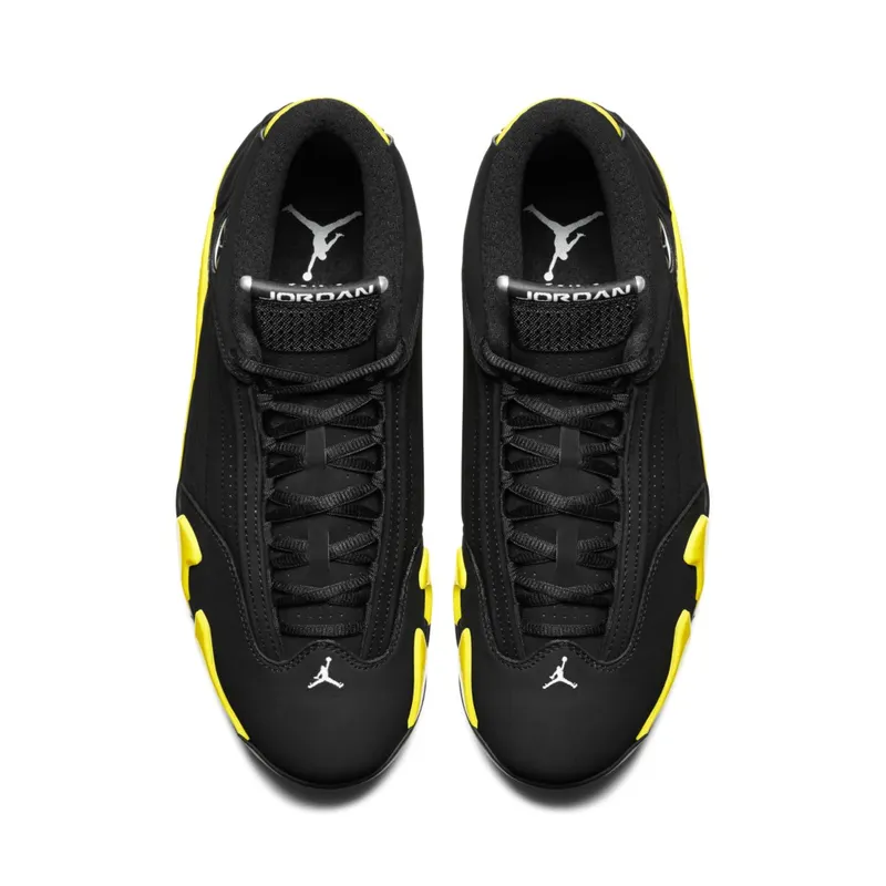Jordan 14 Retro Thunder Black/Vibrant Yellow-White (487471-070)