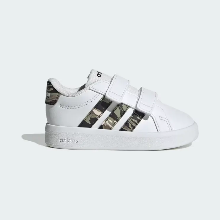 adidas Grand Court 3.0 Shoes Infants “Cloud White / Tent Green / Core Black” (KJ0858)