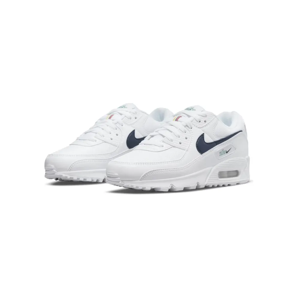 Nike Air Max 90 White Thunder Blue (W) “White / Green Noise / Pollen / Thunder Blue” (DH1316-101)